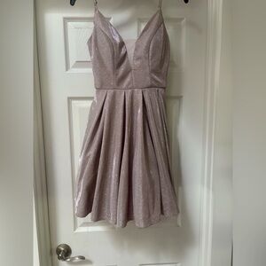 B Darlin Glittering Blush Mini Dress